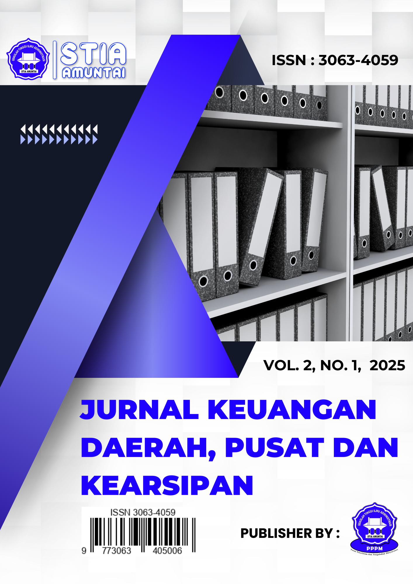 					View Vol. 2 No. 1 (2025): Jurnal Keuangan Daerah, Pusat dan Kearsipan
				